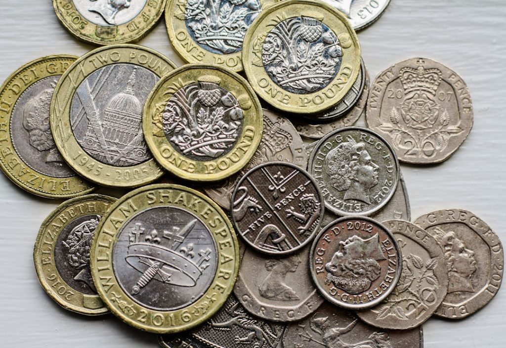 UK pound coins
