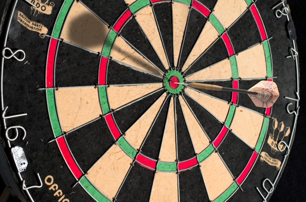 Close-up of a dartboard