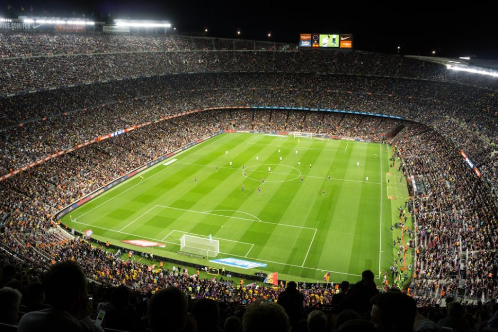 Kick-off at a floodlit football match